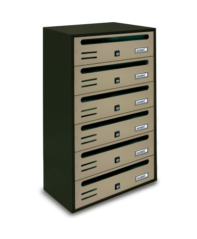 Ferramenta1.com | Cassetta postale alubox cubo/r 6 38,5x25x63 sabbia - PZ 1