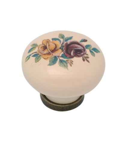 Ferramenta1.com | Pomolo porcellana tondo c/base f/ 1 31x26 mm - PZ 25