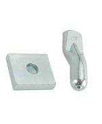Ferramenta1.com | Piastra con perno per cardine d 20 mm acc zinc - PZ 10