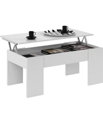 Ferramenta1.com | Kit tavolo caffe elev. 50x100x45/56 h bianco artik - PZ 1