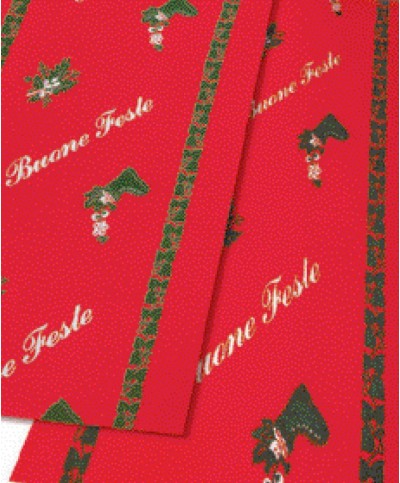 Ferramenta1.com | Passatoia buone feste h 100 cm fondo rosso - ML 50