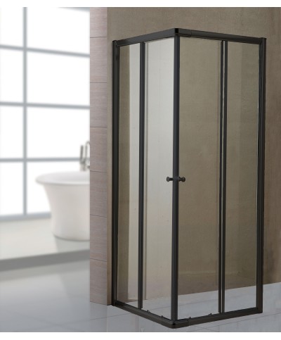 Ferramenta1.com | Box doccia cristallo trasp 6 mm 70x 90 nero opaco - PZ 1