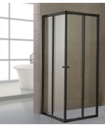 Ferramenta1.com | Box doccia cristallo trasp 6 mm 80x 80 nero opaco - PZ 1