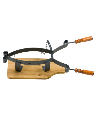 Ferramenta1.com | Porta prosciutto acciaio su base legno e cernier - PZ 1
