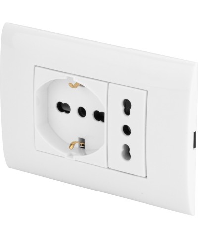 Ferramenta1.com | Polypool pp6094x placca+supp+pr bip+pr bip sch bco - PZ 1