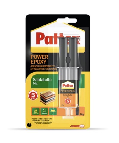 Ferramenta1.com | Pattex power epoxy saldatutto mix siringa  28 g - PZ 6