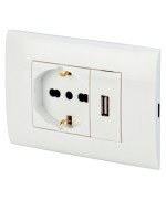 Ferramenta1.com | Polypool pp6096x placca+supp+pr usb+pr bip schu bco - PZ 1