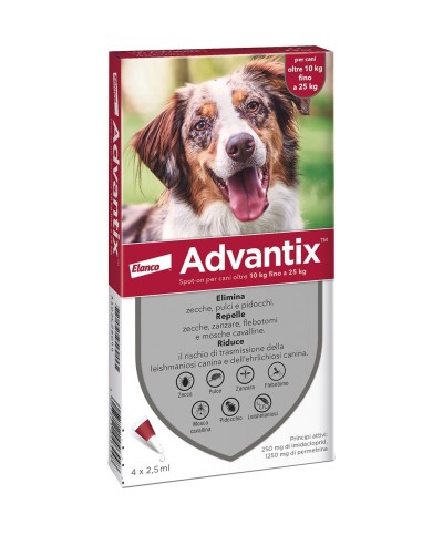 Ferramenta1.com | Bayer advantix spot on 6 pipette cani 10-25 kg - PZ 1