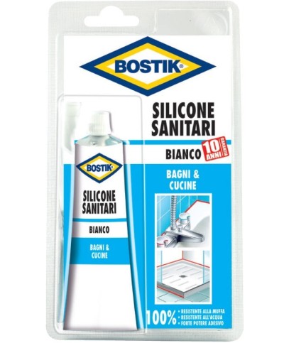 Ferramenta1.com | Bostik silicone sanitari blister 60 ml bianco blister - PZ 12