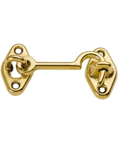 Ferramenta1.com | Gancio fermafinestra ottone lucido  60 mm** - PZ 25