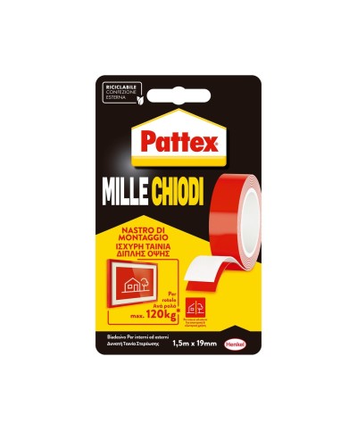 Ferramenta1.com | Pattex millechiodi nastro biadesivo di montaggio - PZ 12