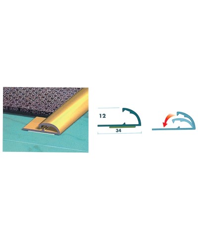 Ferramenta1.com | Conf. 2 profili alluminio passatoia 67 cm oro - CF 1