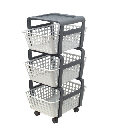 Ferramenta1.com | Carrello da cucina modula a 3 ceste c/ruote - PZ 4