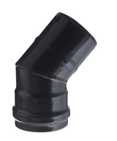 Ferramenta1.com | Gomito per stufa a pellet 45 attacco mf d  8 cm nero opaco - PZ 1