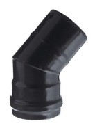 Ferramenta1.com | Gomito per stufa a pellet 45 attacco mf d  8 cm nero opaco - PZ 1