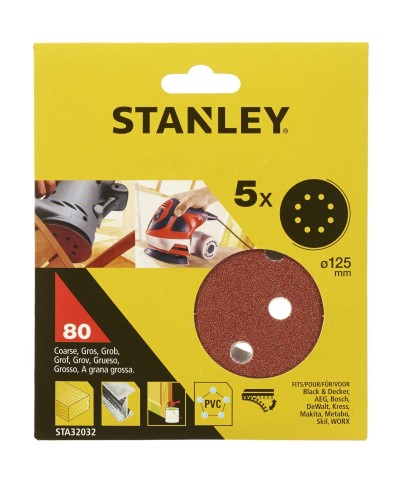 Ferramenta1.com | Piranha stanley sta32032 (x32032) 5 dischi vel. rot orb. 125 gr.80 - PZ 1