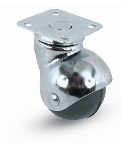 Ferramenta1.com | Ruota mobile d 40 mm a cuffia 165 piastra girevole* - PZ 12