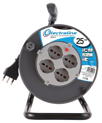 Ferramenta1.com | Avvolgicavo 25 m sez 3x1,5 4bip sch+prot 49027 - PZ 1