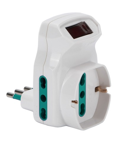 Ferramenta1.com | Fme 87.317 adattatore 10a 2p bip + sch c/inter sic - PZ 1