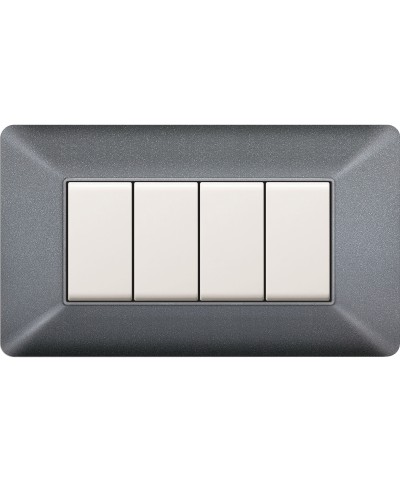 Ferramenta1.com | Placca easy matix grigio chiaro 4p - PZ 1