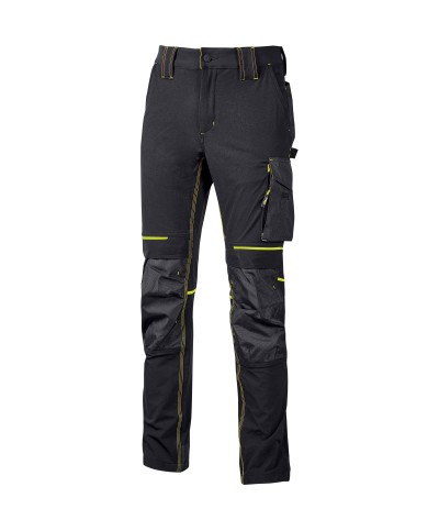Ferramenta1.com | U-power pantalone atom slim fit nero-giallo tg.l - PZ 1