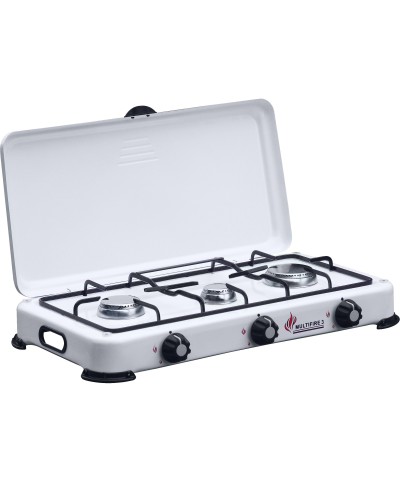 Ferramenta1.com | Fornello a gas 3 fuochi c/coperchio camping  multifire 3 - PZ 1