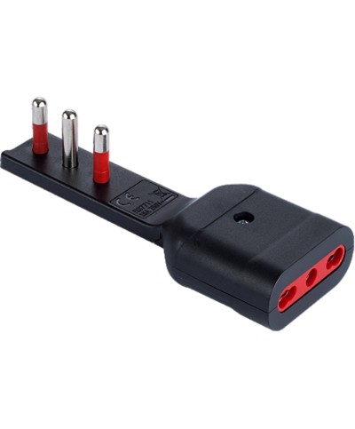 Ferramenta1.com | Rosi 7711n adattatore 90 ultrapiatto presa 16a 2p+t bip nro - PZ 1