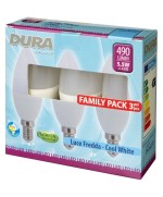 Ferramenta1.com | Led oliva 5,5w e14  490 lm 6400k fredda 3 pz - PZ 10