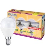 Ferramenta1.com | Led sfera 5,5w e27  470 lm 3000k calda 3 pz - PZ 10
