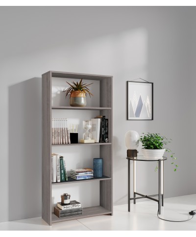 Ferramenta1.com | Kit libreria 3 ripiani 65x25xh138 cm rovere grigio - PZ 1