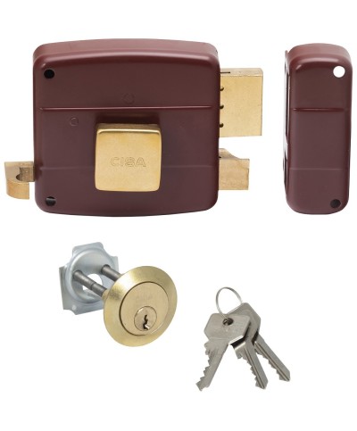 Ferramenta1.com | Cisa 50110 70 mm sx serratura appl. legno cil. stacc. - PZ 1