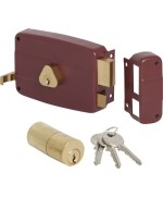 Ferramenta1.com | Cisa 50121 60 mm sx serratura appl. legno cil. fisso - PZ 1