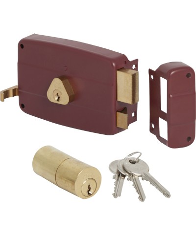 Ferramenta1.com | Cisa 50121 70 mm sx serratura appl. legno cil. fisso - PZ 1