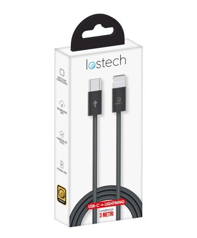 Ferramenta1.com | Cavo usb c / lightning 3,0 m 30w nero - PZ 1