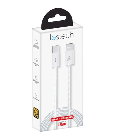 Ferramenta1.com | Cavo usb c / lightning 3,0 m 30w bianco - PZ 1