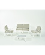 Ferramenta1.com | Salotto garda 4 pz c/cuscini bianco - PZ 1