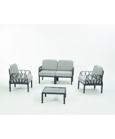 Ferramenta1.com | Salotto garda 4 pz c/cuscini antracite - PZ 1