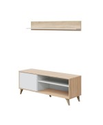 Ferramenta1.com | Kit porta tv mensola 135x40xh50 cm rovere bianco - PZ 1