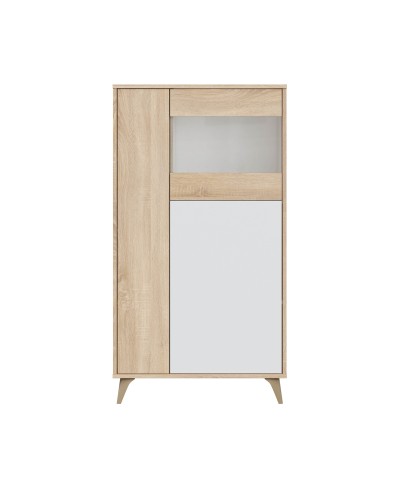 Ferramenta1.com | Kit mobile con vetrina 77x33xh142 cm rovere bianco - PZ 1
