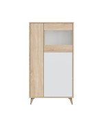 Ferramenta1.com | Kit mobile con vetrina 77x33xh142 cm rovere bianco - PZ 1