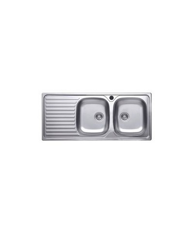 Ferramenta1.com | Lavello appoggio inox 2 vasche sx + gocciolatoio dx 120 cm - PZ 1