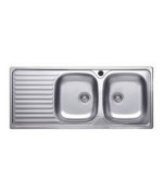 Ferramenta1.com | Lavello appoggio inox 2 vasche sx + gocciolatoio dx 120 cm - PZ 1
