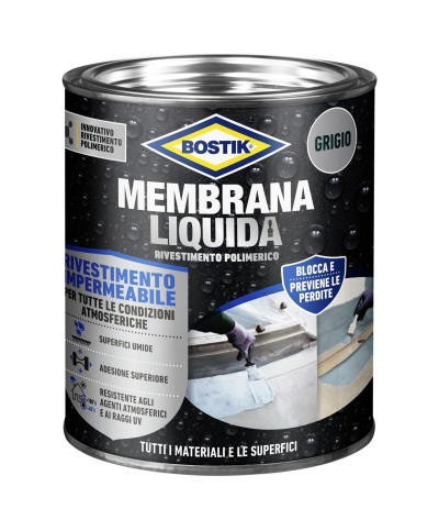 Ferramenta1.com | Bostik membrana liquida rivest polim 1 kg grigio - PZ 1