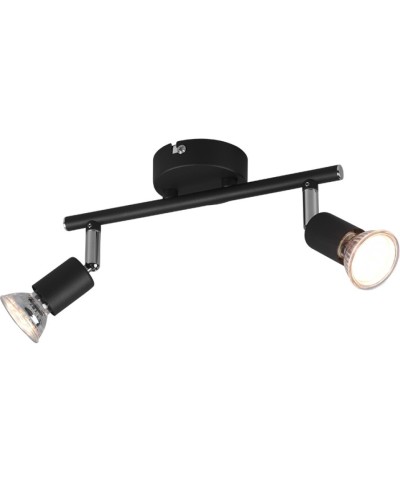 Ferramenta1.com | Barra 2 faretti paris gu10 nero - PZ 1
