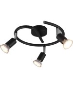 Ferramenta1.com | Plafoniera paris 3 luci gu10 nero d. 28 - PZ 1