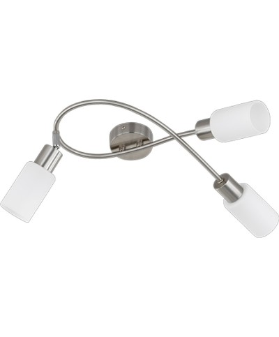 Ferramenta1.com | Plafoniera mars 3 luci e14 acciaio vetro d.37 - PZ 1