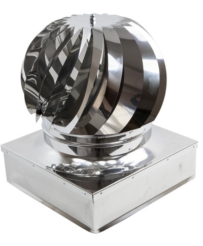 Ferramenta1.com | Fumaiolo turbo inox aisi 304 c/cuscinetti 37x37 cm - PZ 1