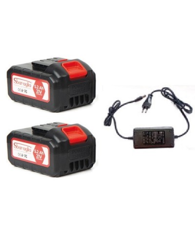 Ferramenta1.com | Kit 2 batterie 21v 5,2 ah + caricabatteria sbaraglia - PZ 1