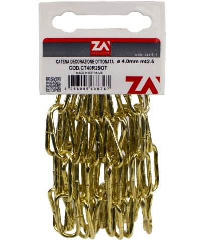 Ferramenta1.com | Catena maglia lunga ritorta 4,0 mm 2,5 m otton - PZ 1