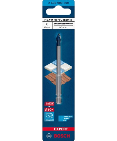 Ferramenta1.com | Bosch-a punta per ceramica hex-9 d  6x90 mm - PZ 1